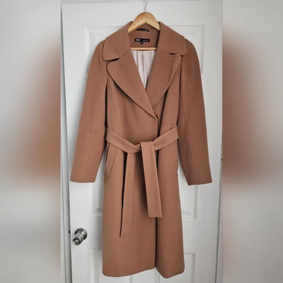 Cashmere Belted Coat In Camel/Tan Color - Picture 1 of 6